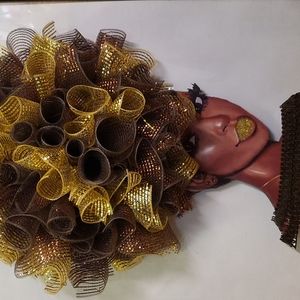 Beautiful Brown and Gold Diva Wreath